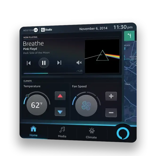 IVI Infotainment system showcasing interactive interface